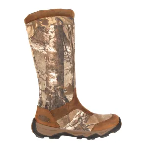 Retraction Side-Zip Snake Camo Round Toe Pull On Boots