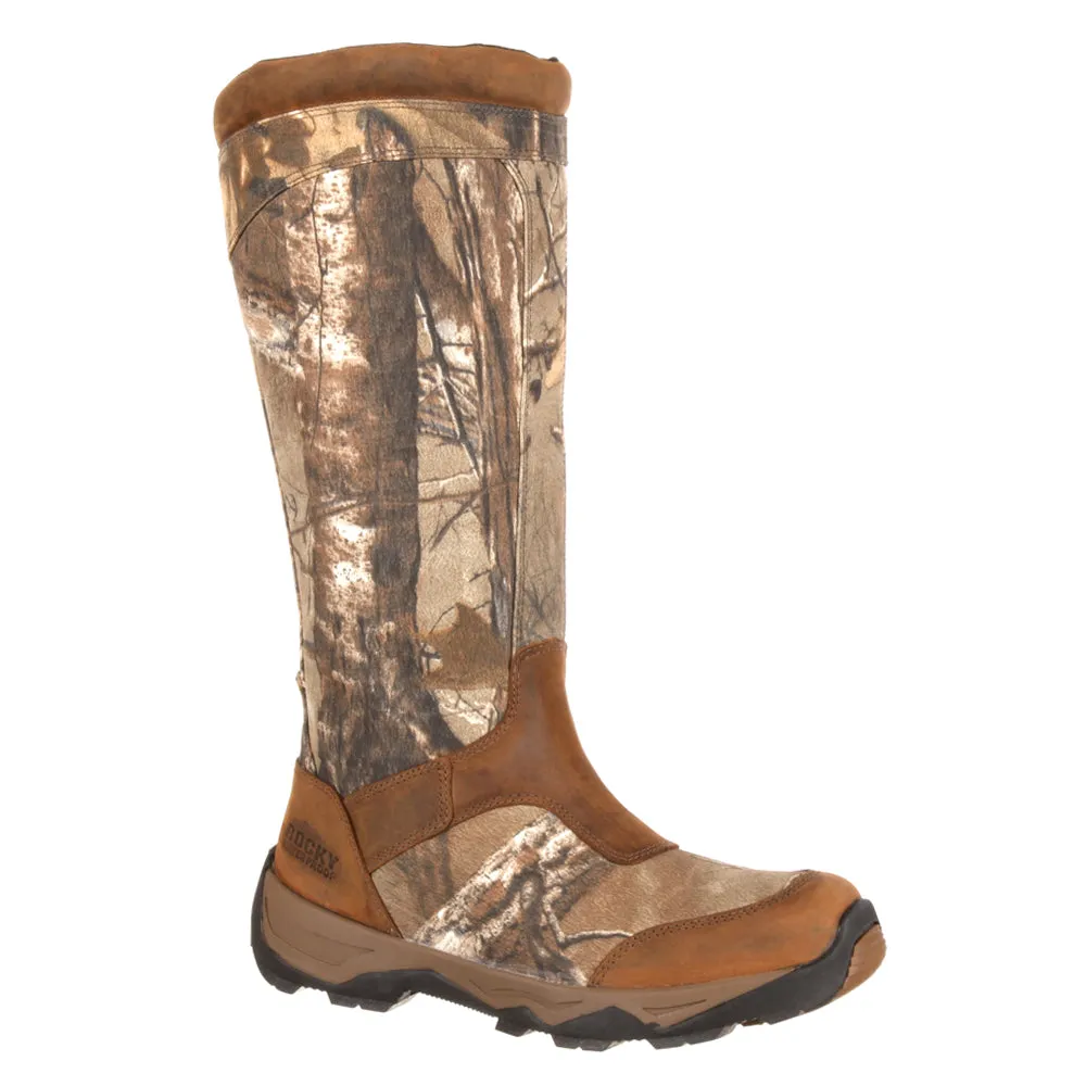 Retraction Side-Zip Snake Camo Round Toe Pull On Boots