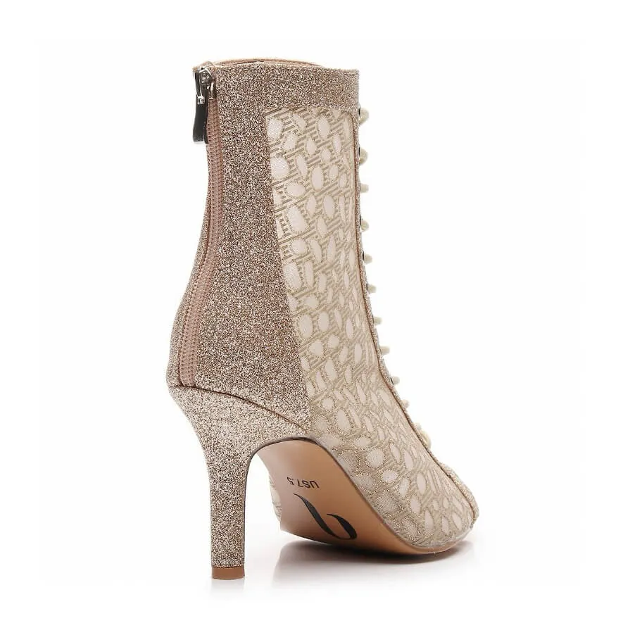 Rizzo Wide Fit - Gold Leopard Sparkle - Street Sole