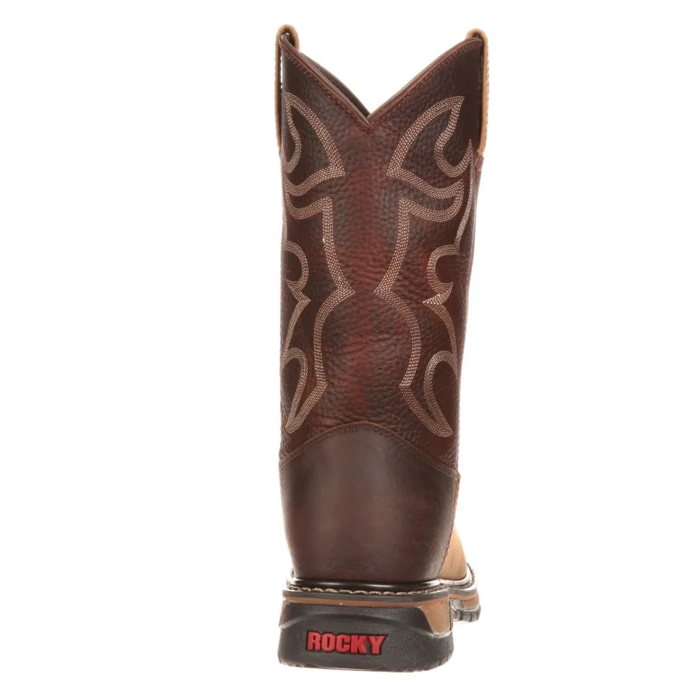 'Rocky' Men's 10" Original Ride Branson Roper WP Round Toe - Tan / Bridle Brown