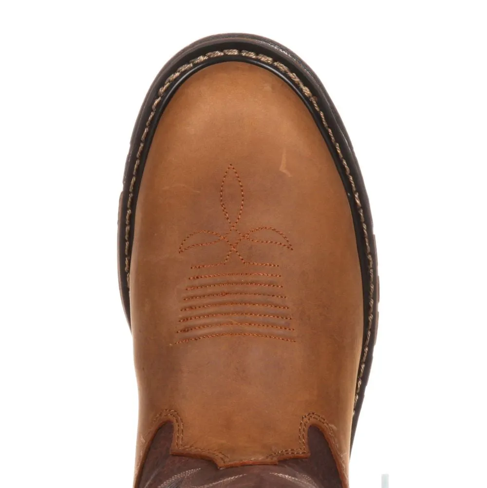 'Rocky' Men's 10" Original Ride Branson Roper WP Round Toe - Tan / Bridle Brown