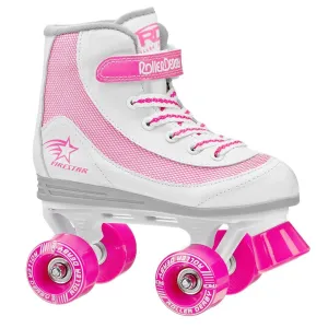 Roller Derby Firestar White/Pink Skates Size Jr.13