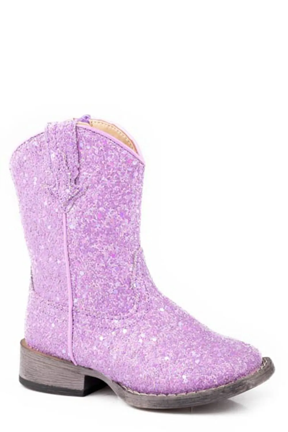 Roper Toddler Girls Glitter Galore Purple Faux Leather Cowboy Boots