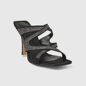 Shining Square Toe Heeled Sandals