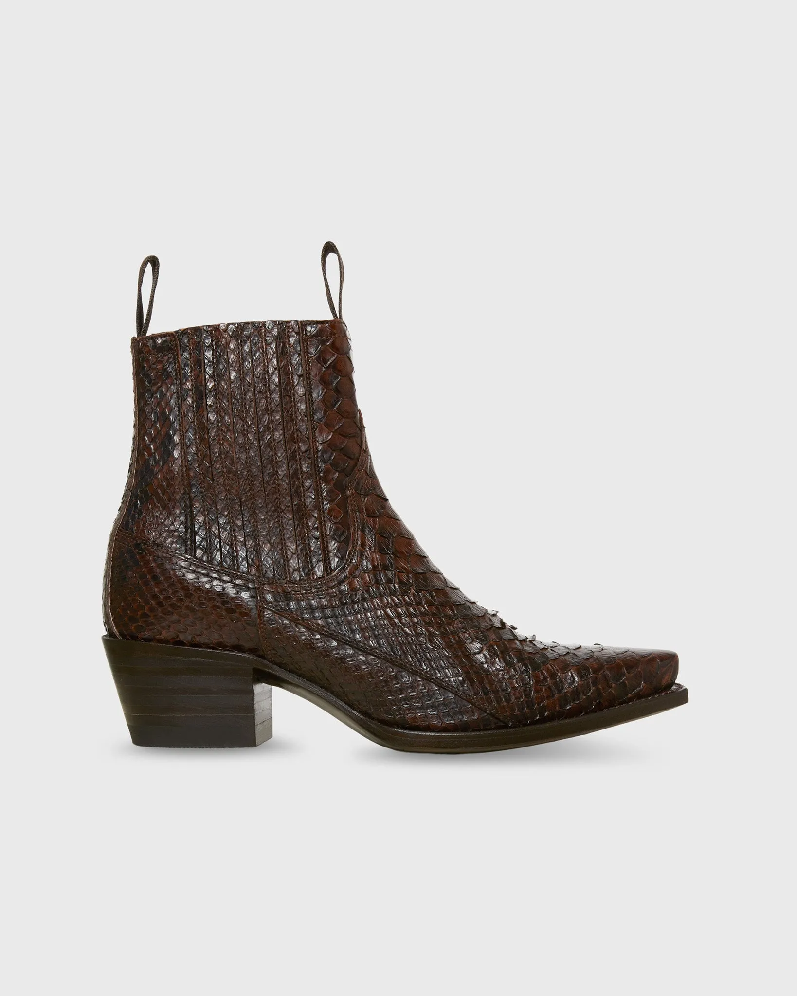 Short Cowboy Boot in Brown Python