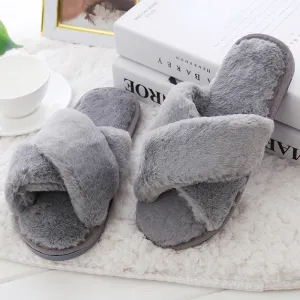 Slippers Women Indoor Plush Thick-soled Home Household Furry Non-slip Soft Bottom Summer