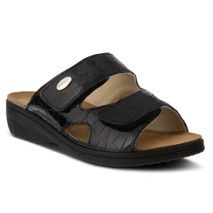 Spring Step Flexus Women's Almeria Sandal - Black Patent Leather