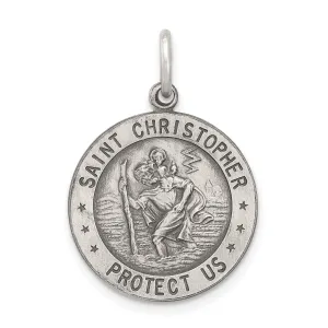 Sterling Silver St. Christopher Football Medal