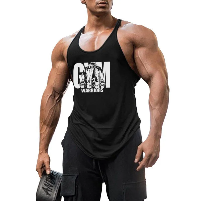 Summer Y Back Gym Stringer Tank Top Men Cotton Clothing Bodybuilding Sleeveless Shirt