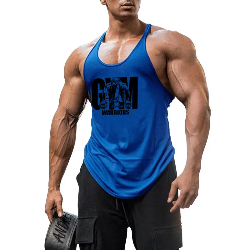 Summer Y Back Gym Stringer Tank Top Men Cotton Clothing Bodybuilding Sleeveless Shirt