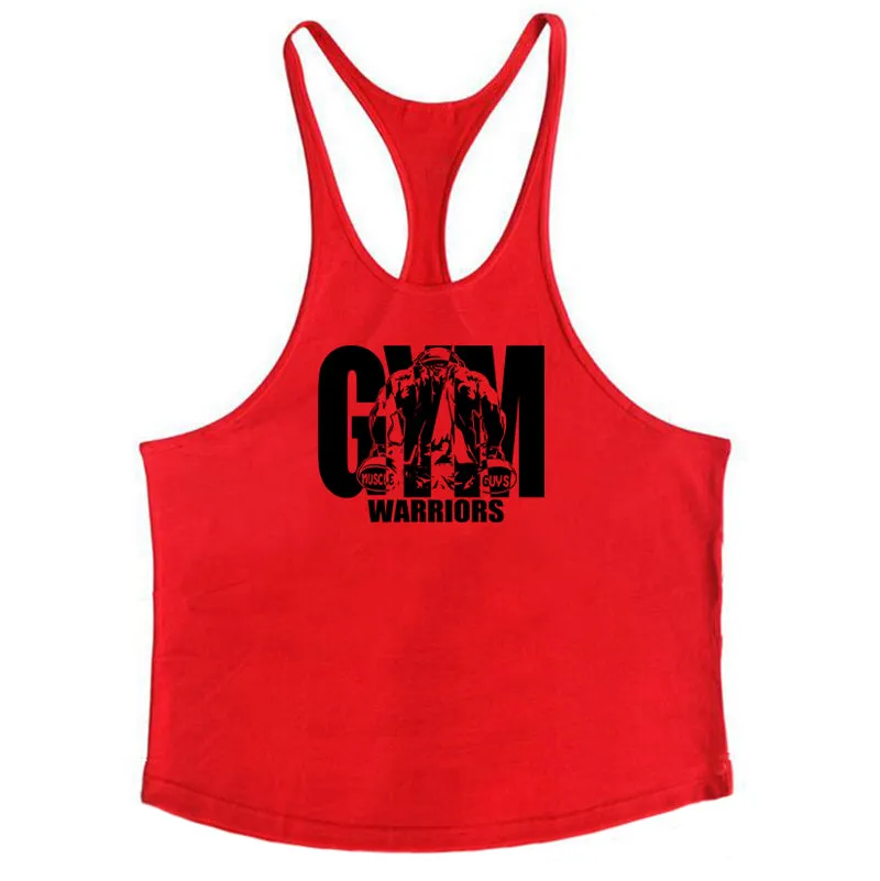 Summer Y Back Gym Stringer Tank Top Men Cotton Clothing Bodybuilding Sleeveless Shirt