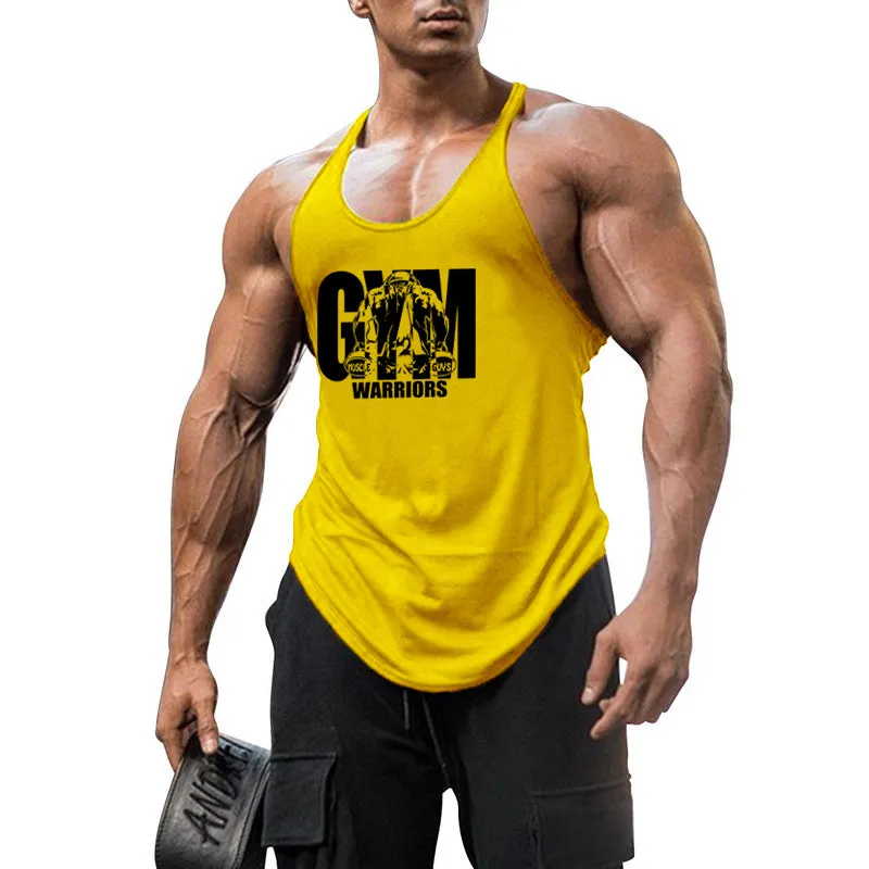 Summer Y Back Gym Stringer Tank Top Men Cotton Clothing Bodybuilding Sleeveless Shirt