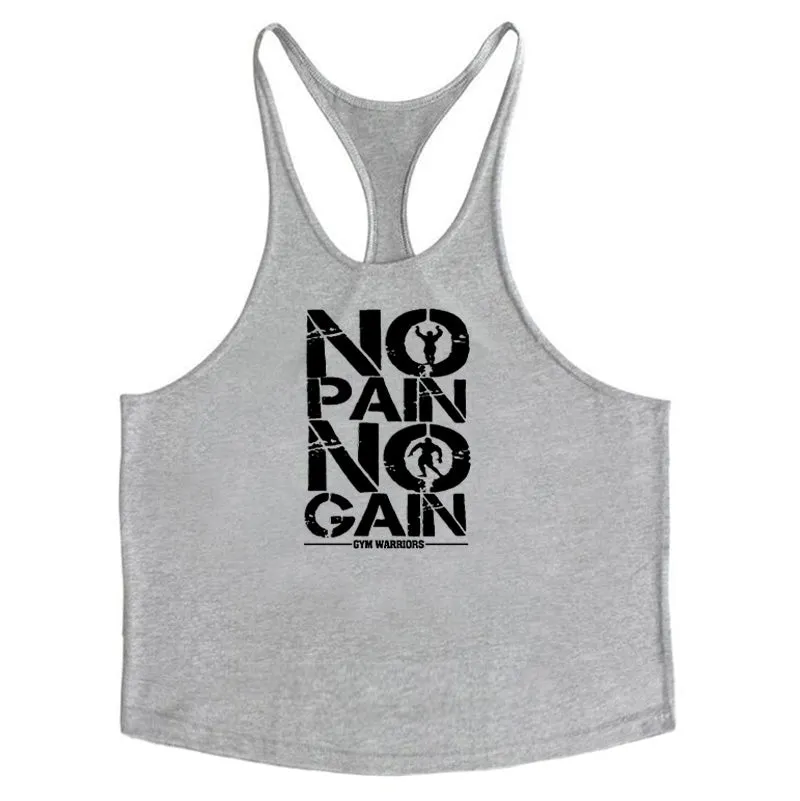 Summer Y Back Gym Stringer Tank Top Men Cotton Clothing Bodybuilding Sleeveless Shirt