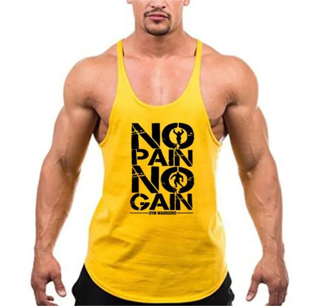 Summer Y Back Gym Stringer Tank Top Men Cotton Clothing Bodybuilding Sleeveless Shirt