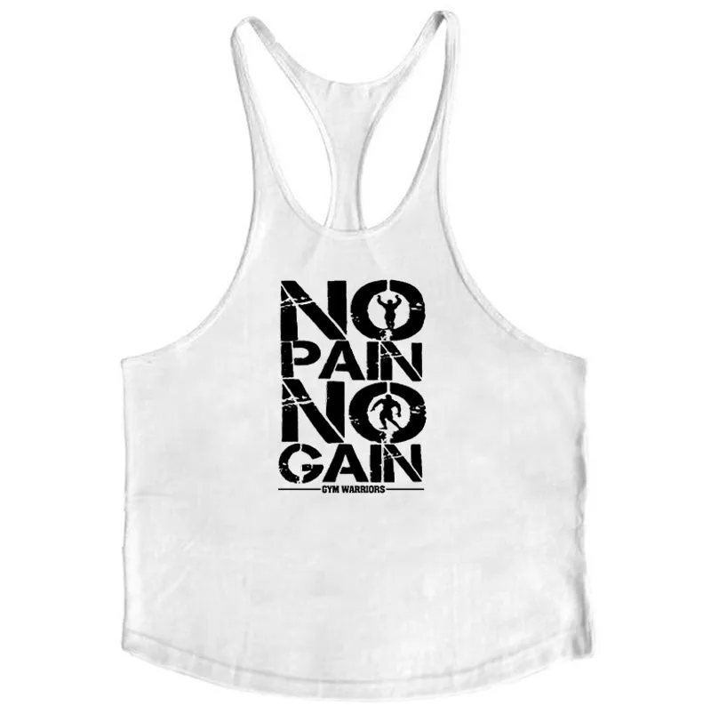 Summer Y Back Gym Stringer Tank Top Men Cotton Clothing Bodybuilding Sleeveless Shirt