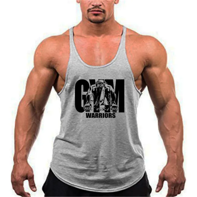 Summer Y Back Gym Stringer Tank Top Men Cotton Clothing Bodybuilding Sleeveless Shirt