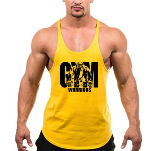 Summer Y Back Gym Stringer Tank Top Men Cotton Clothing Bodybuilding Sleeveless Shirt