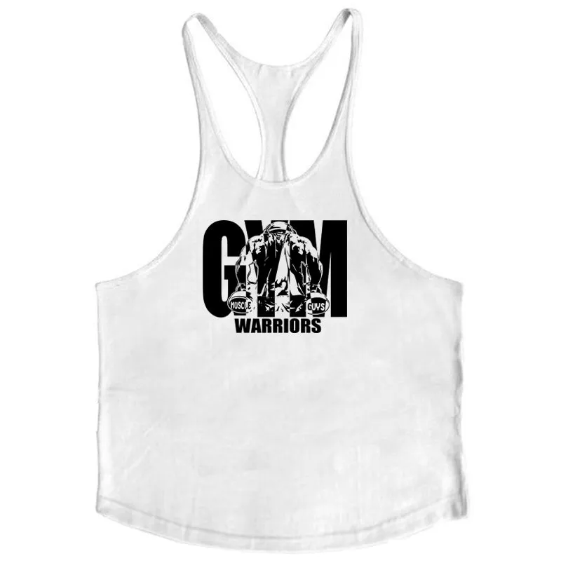 Summer Y Back Gym Stringer Tank Top Men Cotton Clothing Bodybuilding Sleeveless Shirt