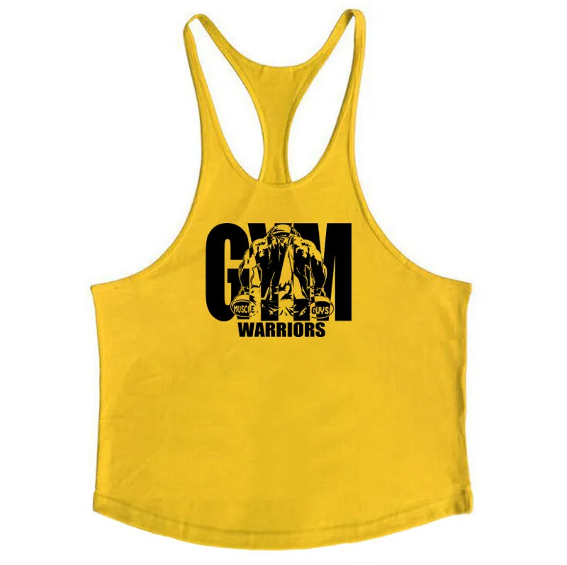 Summer Y Back Gym Stringer Tank Top Men Cotton Clothing Bodybuilding Sleeveless Shirt