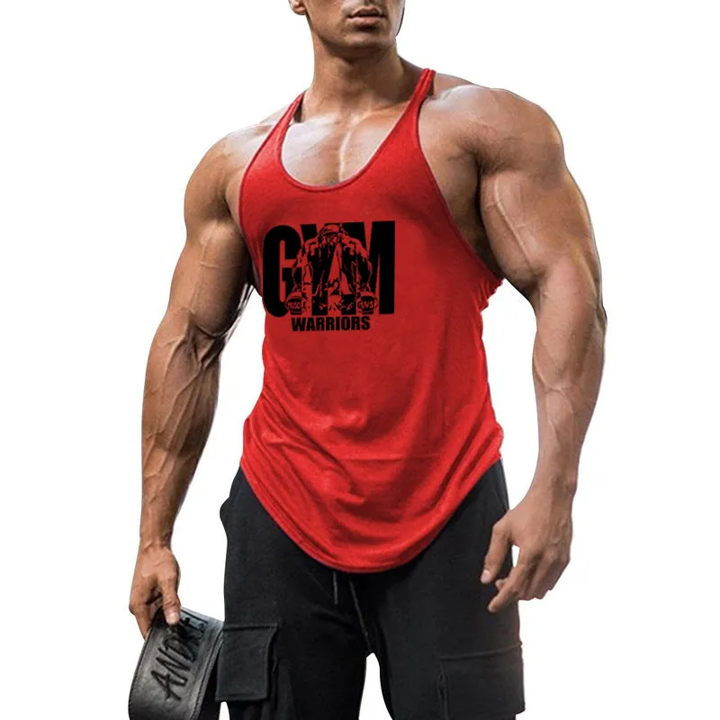 Summer Y Back Gym Stringer Tank Top Men Cotton Clothing Bodybuilding Sleeveless Shirt