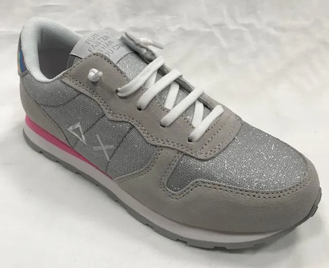 Sun 68 scarpa sneakers da ragazza Ally glitter z30403 06 grigio chiaro