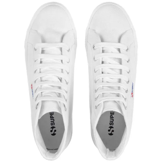 Superga scarpa sneakers alta da donna con zeppa 2705 Hi Top S3111MW 901 bianco