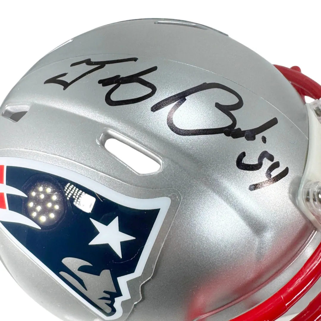 Tedy Bruschi Signed New England Patriots Speed Mini Football Helmet (Beckett)