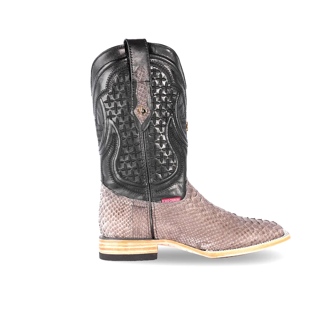 Texas Country Exotic Boot PN30 Phyton Gris Nobuck H501