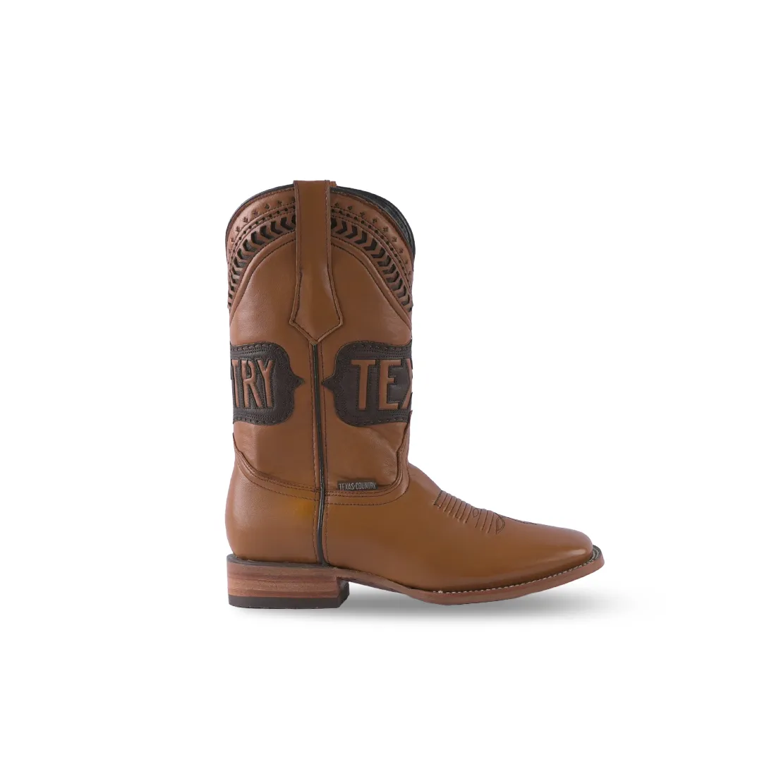 Texas Country Western Boot Mestizo Miel Lustrado H501 E669