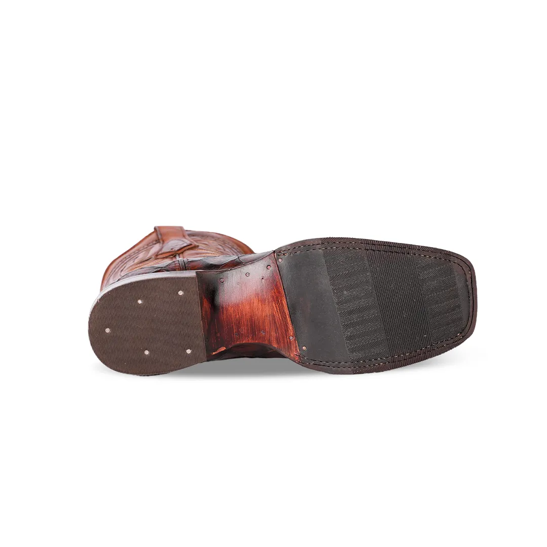 Texas Country Western Boot Pez Piraru Choco Mun Square Toe E687