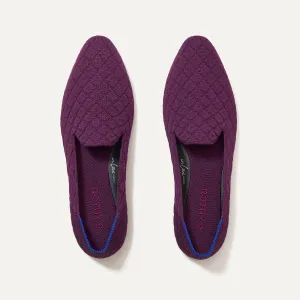 The Almond Loafer - Quilted Plum