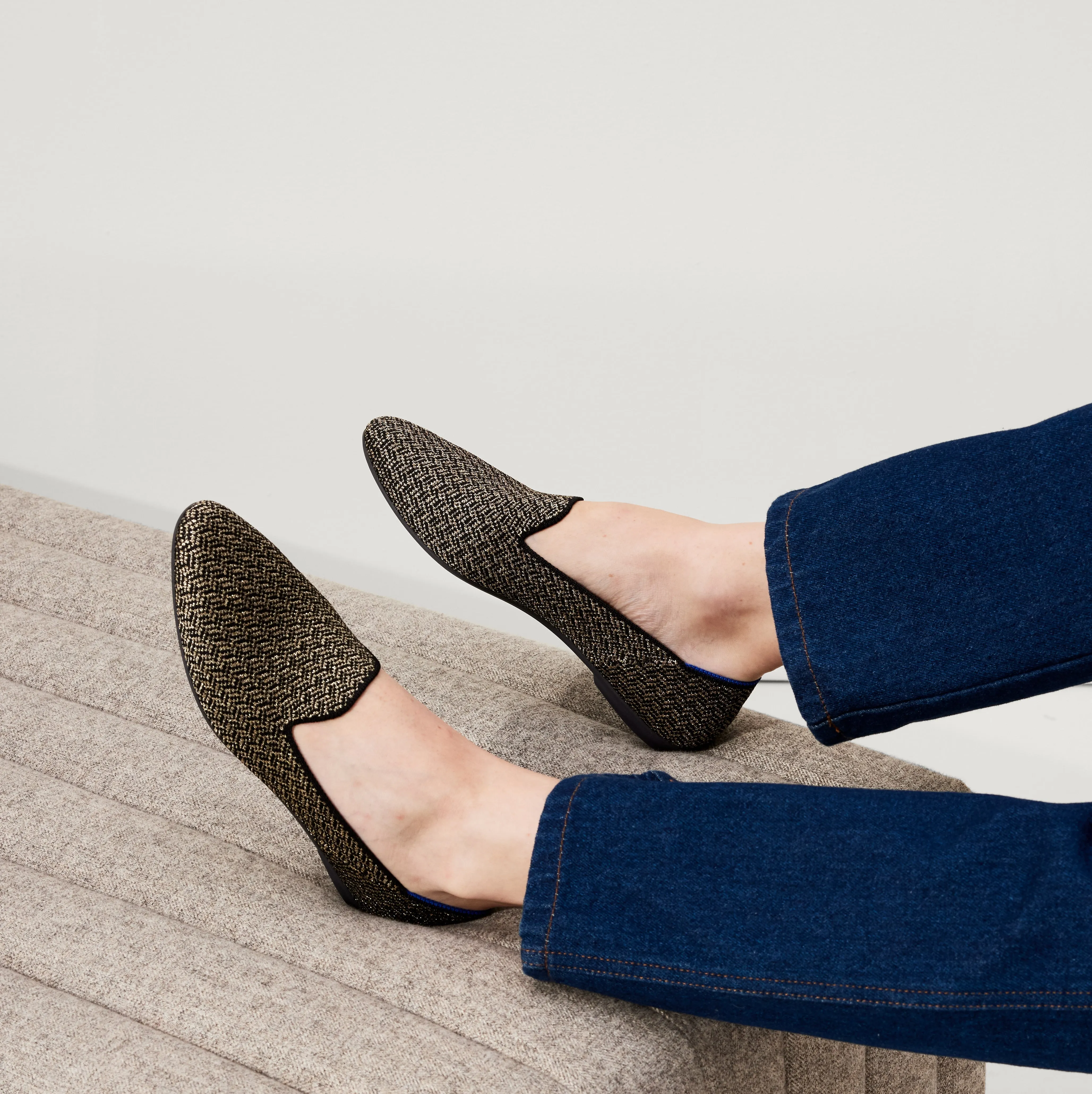 The Almond Loafer - Sparkle Herringbone