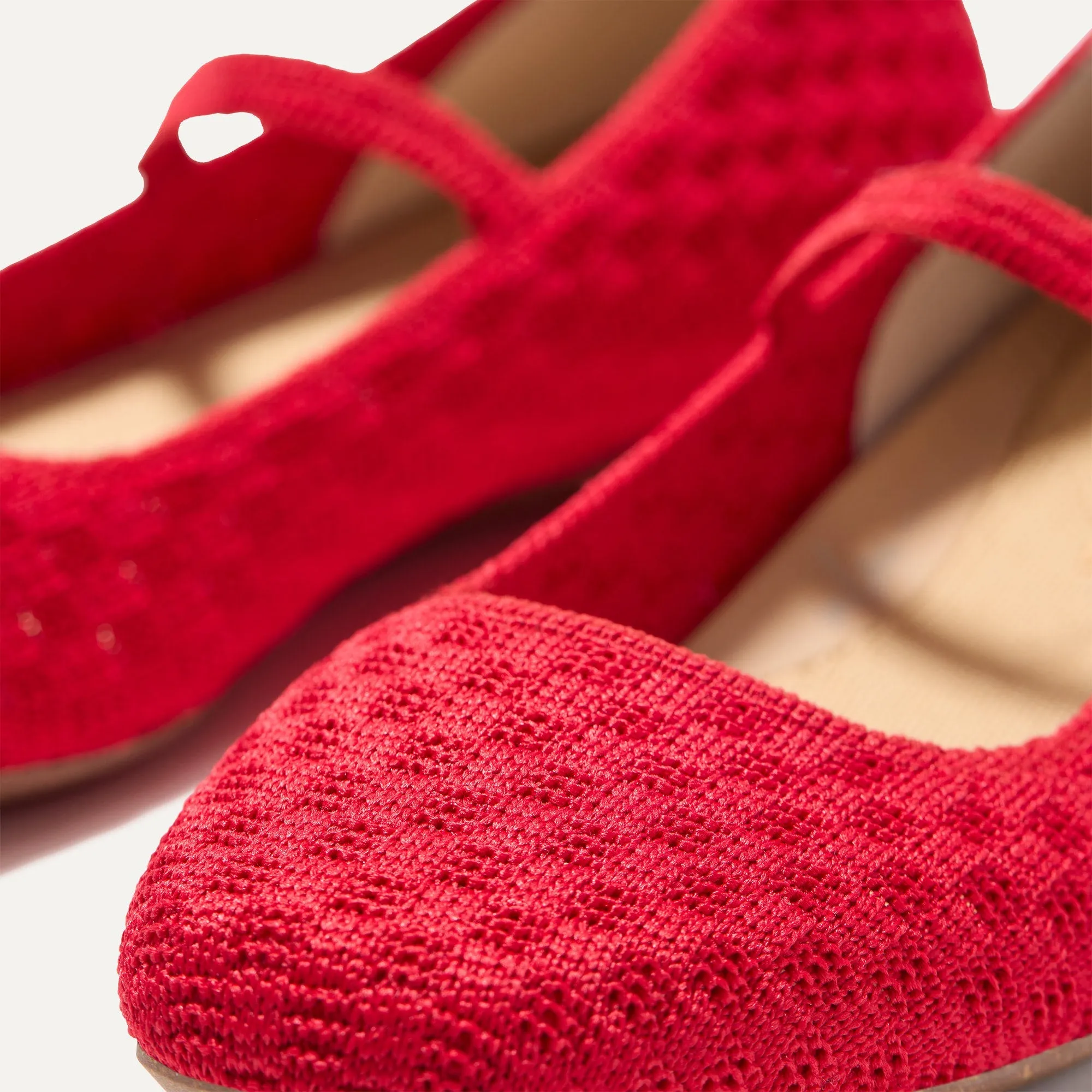 The Max Square Mary Jane - Red Crisp Basketweave