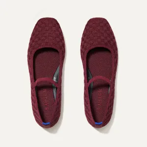 The Max Square Mary Jane - Wine Red