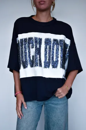 Touchdown Sequin Pullover- Navy