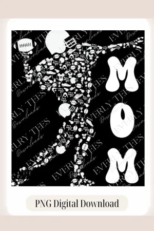 Touchdown Vibes Football Mom Design PNG Download