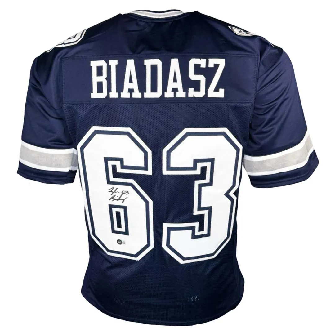 Tyler Biadasz Signed Dallas Navy Football Jersey (Beckett)