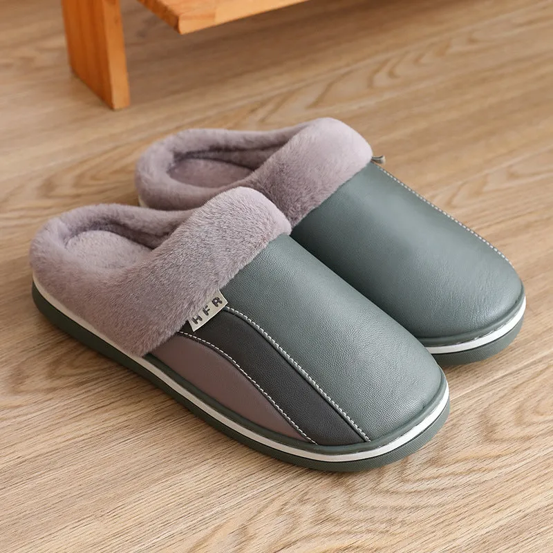 Waterproof Slippers Plush Winter Shoes Home Non-slip Bedroom Slippers Women