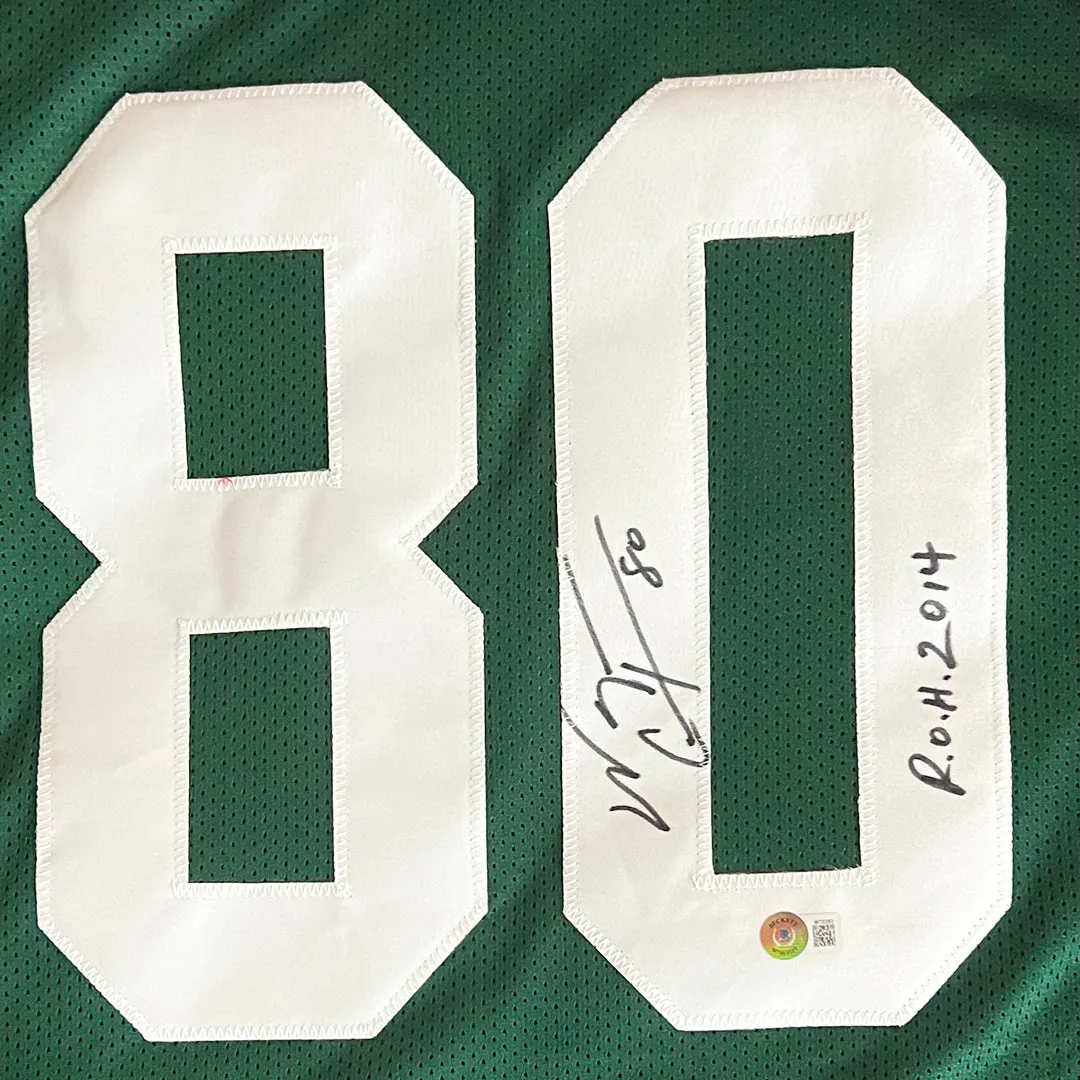 Wayne Chrebet Signed ROH 2014 Inscription New York Green Football Jersey (Beckett)