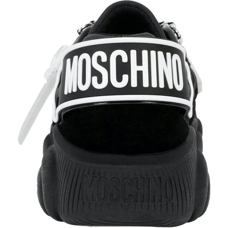 Women's Moschino Roller Skates Teddy White Buckle Sneakers